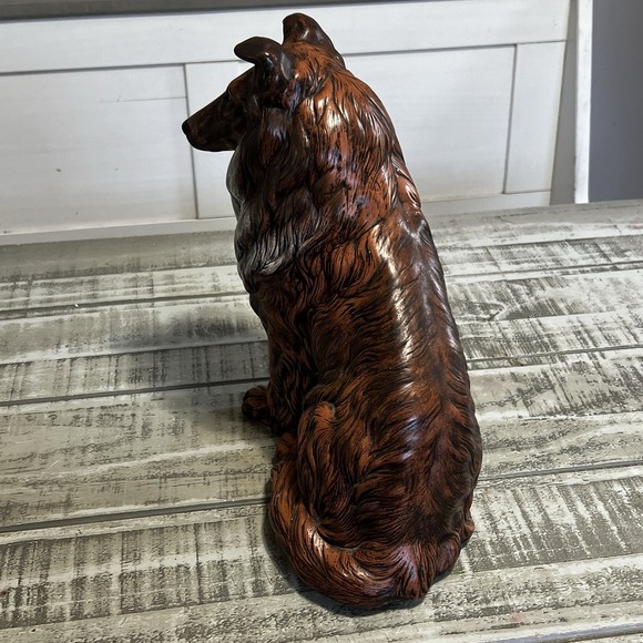 Vintage Large Porcelain Collie Dog Figurine Sculpture Home Decor 11 inches tall - Picture 4 of 8